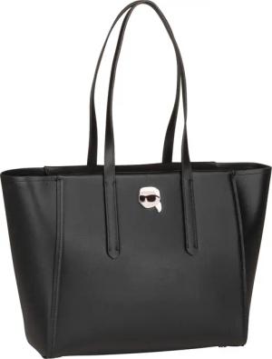 Karl Lagerfeld K/Ikonik 2.0 Leather Tote Pin  in Schwarz (19.3 Liter), Shopper