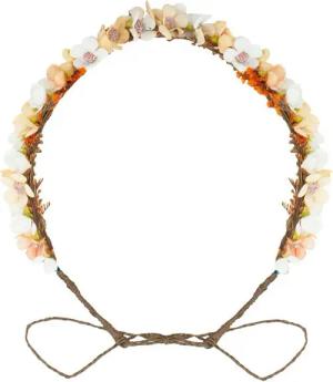 Trachtenland Trachtenhut Blumenkranz Elfe zum Binden - Weiß / Apricot