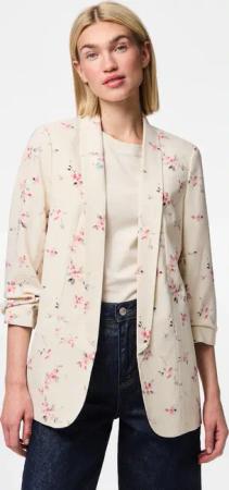 pieces Blusenblazer "PCBOSELLA 3/4 PRINTED BLAZER NOOS", mit 3/4 Ärmel