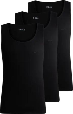 BOSS Tanktop "3P RibClassic BOSS ONE x David Beckham", Ton in Ton Stickerei auf der Brust