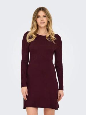 ONLY Midikleid ONLMILA SL BUTTON O-NECK DRESS EX KNT