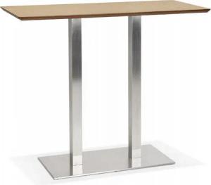 KADIMA DESIGN Bartisch Stehtisch Holz Metall Kombination Bar Tisch mit Naturholzplatte (150x70x100 cm Beige Schwarz MAMBO BAR Kollektion), Hochtisch für Gastronomie und Events Modernes Design