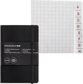 MIQUELRIUS Notizbuch Leather kariert, schwarz Softcover 300 Seiten