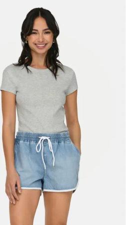 ONLY T-Shirt Elina 15320229 Grau Slim Fit