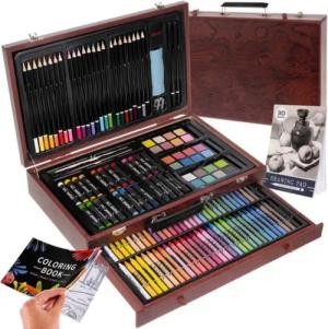 MAALEO Malpalette Malset 143 Elemente, Malerei Set im Holzkoffer