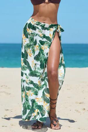 Tropischer Maxi-Strandsarong mit seitlicher Bindung