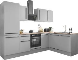 BASIC by Balculina Winkelküche "Denver, Küche BxHxT 280/115 x 211 x 60", Breite 280 cm, wahlweise mit E-Geräten und Induktion