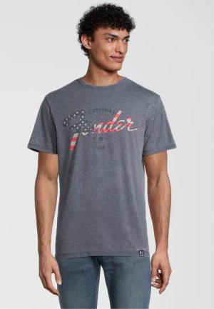 Recovered T-Shirt "Fender American Flag Logo", mit Fender-Logo im Vintage-Stil