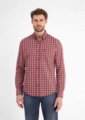 LERROS Karohemd LERROS Kariertes Herrenhemd mit Button-down-Kragen