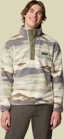 Helvetia II Printed Half Snap Fleece Men M grün - safari rouge valley