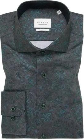 Eterna Langarmhemd - gemustertes Hemd - Freizeithemd mit AOP - Twill-Hemd