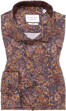 Eterna Langarmhemd - Freizeithemd mit AOP - Twill-Hemd Langarm - Slim Fit Hemd