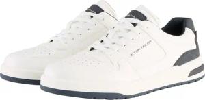 TOM TAILOR Herren Sneaker mit Lochmuster auf der Vorderkappe, weiß, Uni, Gr. 44