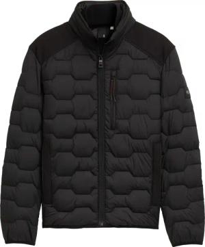 TOM TAILOR Herren Hybrid Lightweight Steppjacke, schwarz, Uni, Gr. S