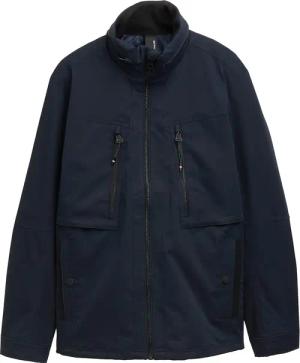 TOM TAILOR Herren Jacke mit Kapuze im Stehkragen, blau, Uni, Gr. M