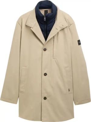TOM TAILOR Herren 2-in-1 Mantel mit abnehmbarer Innenjacke, braun, Uni, Gr. XXXL