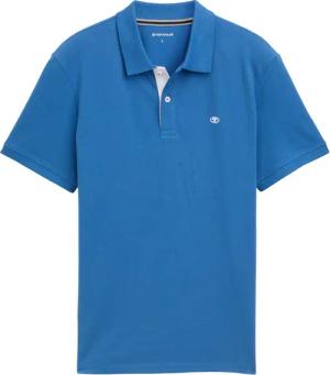 TOM TAILOR Herren Piqué Poloshirt aus Baumwolle, blau, Uni, Gr. S