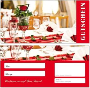 LYSCO Geschenkkarte Geschenkgutscheine Restaurant Essen Gutschein Gastronomie DIN lang, gedeckter Tisch Gesellschaft Dating