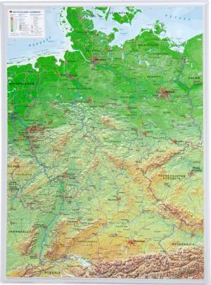 Georelief 3D Reliefkarte Deutschland