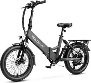 Vankel E-Bike Klapprad Klapprad Elektrofahrrad mit 20*3,0 Zoll Reifen, Fatbike, 7 Gang Shimano, Kettenschaltung, Heckmotor, 450 Wh, (mit Schutzbleche), faltbares Pedelec mit Hintterradmotor für Pendler und Reisen