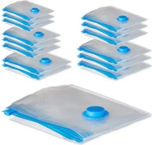 relaxdays Kleiderschutzhülle Set Vakuumbeutel für Kleidung 15-tlg.