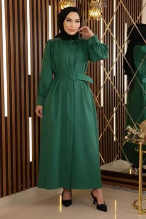 MODAMİHRAM Maxikleid Stein Detail Gürtelkleid