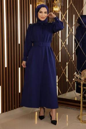 MODAMİHRAM Maxikleid Stein Detail Gürtelkleid