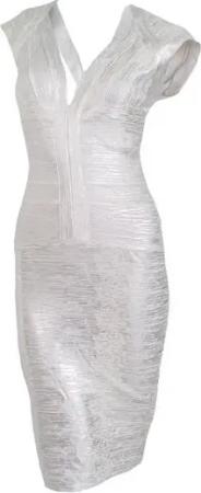 Passioni Cocktailkleid Metallic Bandagekleid