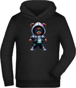MyDesign24 Sweatshirt Kinder Hoodie - Kapuzen Pulli mit coolem Teddy Print Kapuzensweater mit Aufdruck i629