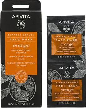 Apivita Masken Express Beauty Mascarilla Facial Iluminadora Con Naranja 2 X