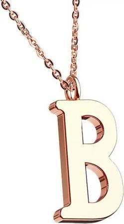Taffstyle Kette mit Anhänger Damen Halskette Kette Buchstabe Anhänger Rosegold Vergoldet Rotgold B, Rose Gold Modern Letter Schlicht Motiv Geschenke Frauen Geburtstag
