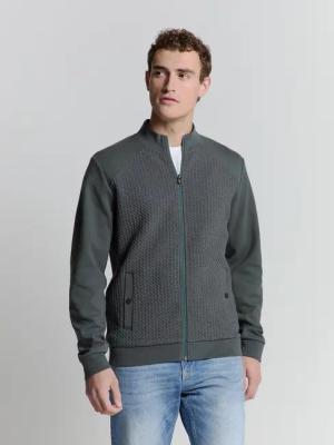 NO EXCESS Sweater "No Excess Jacquard sweatshirt mit Vollreißverschluss"