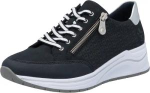 Rieker Keilsneaker, Halbschuh, Schnürschuh, Freizeitschuh mit Lettern bedruckt