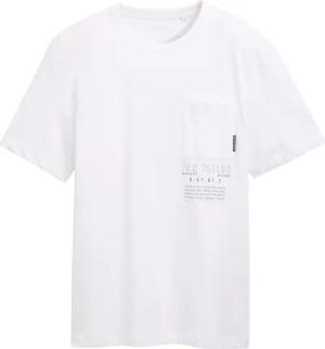 TOM TAILOR Herren T-Shirt mit Brusttasche, weiß, Uni, Gr. XXL
