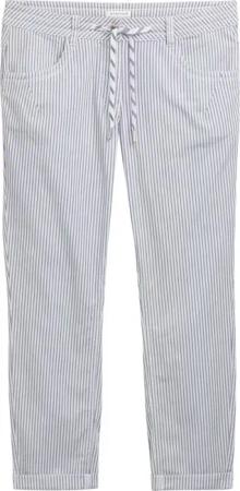 TOM TAILOR Damen Tapered Relaxed Hose, blau, Gestreift, Gr. 36/28