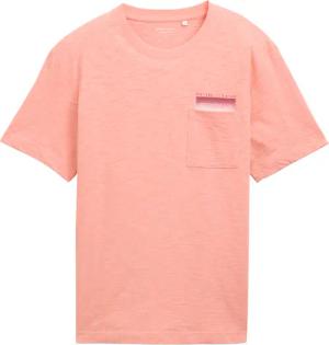 TOM TAILOR Herren T-Shirt mit Brusttasche, rot, Uni, Gr. S
