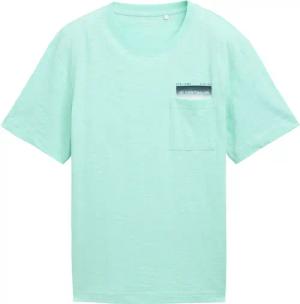 TOM TAILOR Herren T-Shirt mit Brusttasche, grün, Uni, Gr. L
