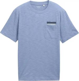 TOM TAILOR Herren T-Shirt mit Brusttasche, blau, Uni, Gr. L