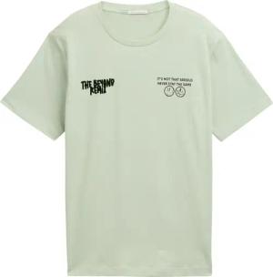 TOM TAILOR Jungen T-Shirt mit Print, grün, Uni, Gr. 140