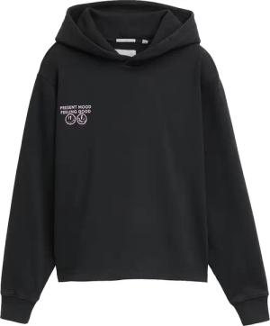 TOM TAILOR Jungen Boxy Fit Hoodie Sweatshirt mit Print, schwarz, Uni, Gr. 164