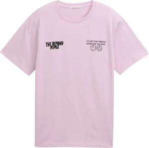 TOM TAILOR Jungen T-Shirt mit Print, rosa, Uni, Gr. 140