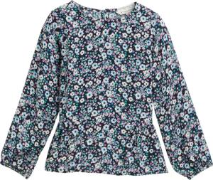 TOM TAILOR Mädchen Volant-Bluse mit Allover-Print, blau, Geblümt, Gr. 104/110
