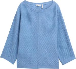 TOM TAILOR Damen Loose Fit Strickpullover, blau, Meliert, Gr. M