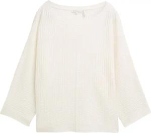 TOM TAILOR Damen Loose Fit Strickpullover, weiß, Uni, Gr. XXXL