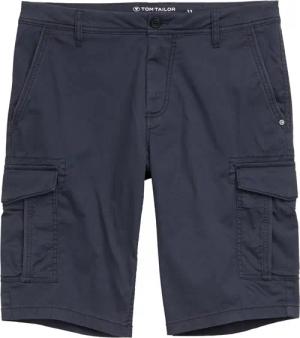 TOM TAILOR Herren Cargo Shorts mit Taschen, blau, Uni, Gr. 33