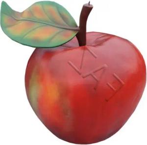 Xlmoebel Skulptur Großer Apfel Obst Deko Aufsteller für Werbung im Handel 125cm XXL B385 (Apfel Material: Kunststoff 120 x 125 cm Höhe), Hergestellt in Europa