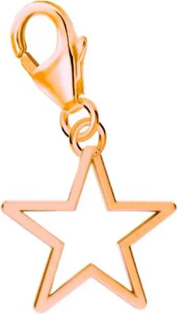 Goldene Hufeisen Charm Stern Stern Charm Anhänger 925 Sterling Silber Gelbgold vergoldet, Rosegold vergoldet
