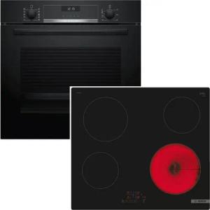 BOSCH Backofen-Set EcoClean mit Glaskeramikkochfeld QuickStopp autark 60 cm