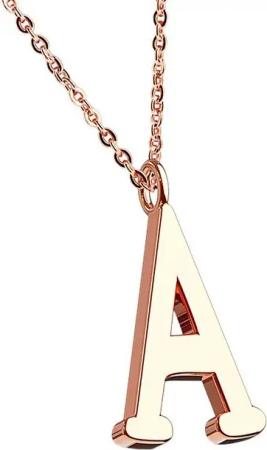 Taffstyle Kette mit Anhänger Damen Halskette Kette Buchstabe Anhänger Rosegold Vergoldet Rotgold A, Rose Gold Modern Letter Alphabet Motiv Geschenke Frauen Geburtstag
