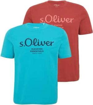 s.Oliver T-Shirt Big Size (2-tlg) Rundhals, kurzarm, Logo-Aufdruck